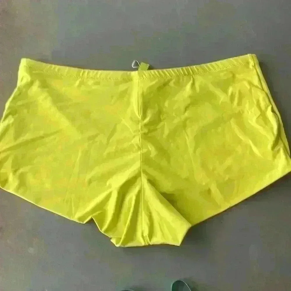 SKIMS NWT Citrus Recycled Swim Cut Out Mid Waist Boyshorts Size 4X